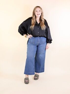 Spanx Wide Leg Cropped Jeans, BNWT, size Large